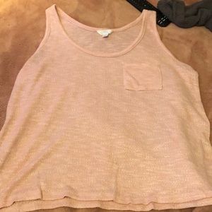 Size large tank top, baby pink and white